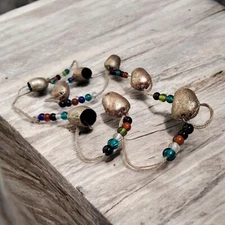 Handmade Iron Tin Bells Wall Hanging String Decoration Indian Metal Crafts 152cm