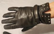 Genuine Harley Davidson Silver Studded Leather Full Finger Women’s Gloves- Sz XS