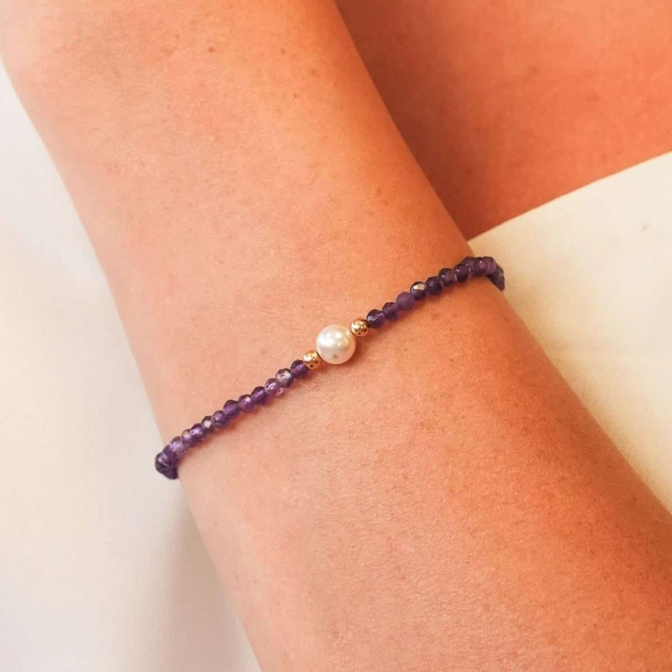 Bracciale Boccadamo ametista, boules e perla centrale BBR144DV - Immagine 2 di 3