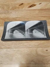 Vintage Stereopticon of the Ead's Bridge Over the Mississippi River At St. Louis