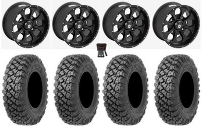 Pro Armor Knight 15'' Wheels Black 35'' Alpha Tires Pioneer 1000 / Talon