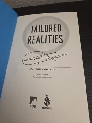 BRANDON SANDERSON Tailored Realities SIGNED 1ST EDITION Hardcover IN-HAND 🆕 ✅