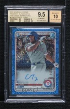 2020 Bowman Chrome HTA Choice Blue Mojo Refractor /150 Curtis Terry BGS 9.5 Auto