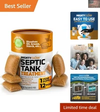 Septic Tank Treatment - 12 Pods, 1  Supply - RV Toilet Treatment - Dissolvab