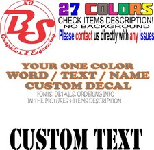 Custom Text Vinyl Decal Lettering Sticker Personalized Any Text Any Name noBS