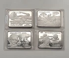 Rare McKenzie's Green Country Mint Limited Set Of 4 Alien Silver Art Bars 1oz