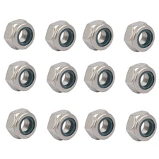12pcs M10x1mm Thread Step Metric Thread Hexagonal Locking Nuts