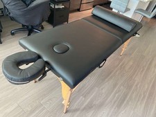 Saloniture Portable Massage Table   Wooden Reiki, Black