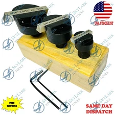 Set of 3 pcs Fly Cutter Holder With ½” Shank Wooden Stand With Tool Bits
