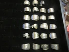 VINTAGE LOT OF 22 SPOON RINGS MOST SILVER PLATE 1 STERLING SILVER