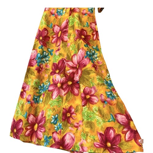 Vintage Reef Hawaii Floral Maxi Dress Yellow Pink Aloha Muumuu 60s 70s - Picture 5 of 11