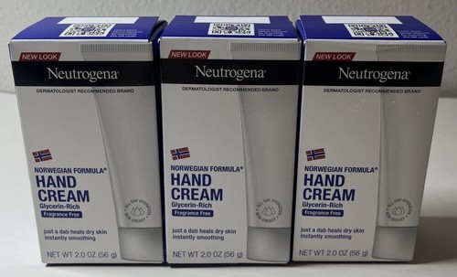LOT of 3 Neutrogena Hand Cream Norwegian Formula Fragrance Free 2oz Each