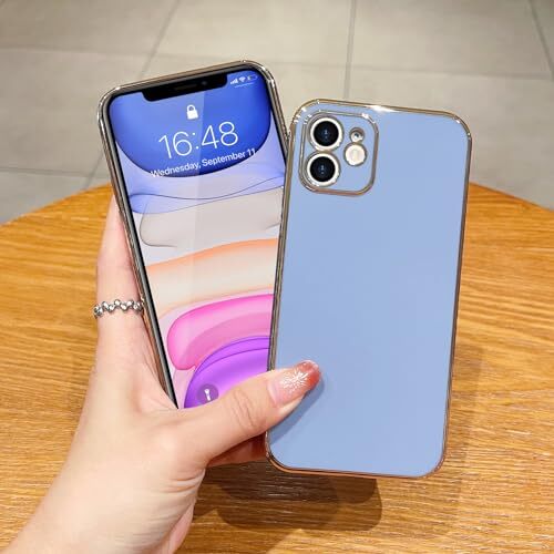 Compatible for Case, Luxury Cute Plating Case for Women iPhone 11 Blue Grey - Picture 2 of 7
