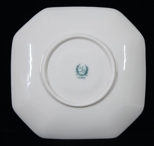 RARE! ANTIQUE LENOX CHINA WHITE OCTAGON DEMI / DEMITASSE CUP & SAUCER SET MINT - Picture 6 of 13