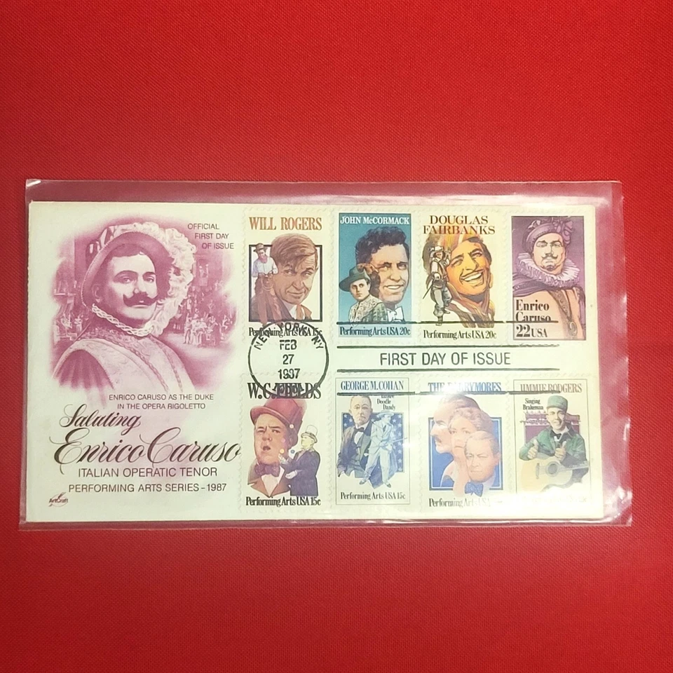 First Day of Issue Enrico Caruso Stamp Cache Envelope - Image 3 of 4
