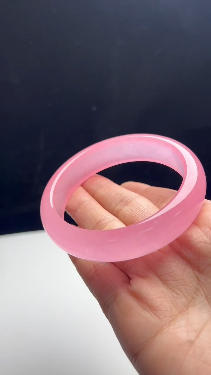 Real Natural high Ice Burmese pink Jade jadeite bracelet bangle