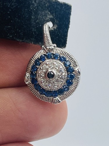 Judith Ripka Jr Plata de Ley & 18k Dorado Azul&Blanco Zafiro Pendientes Largos - Imagen 3 de 7