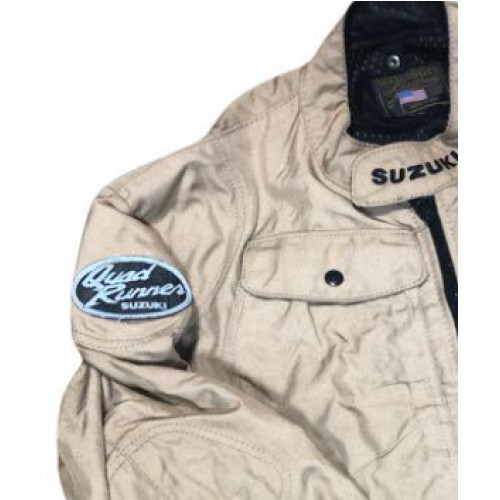VANSON × SUZUKI Motorcycle Jacket Size:2XL Nylon,Leather VG limited From JAPAN - Picture 7 of 12