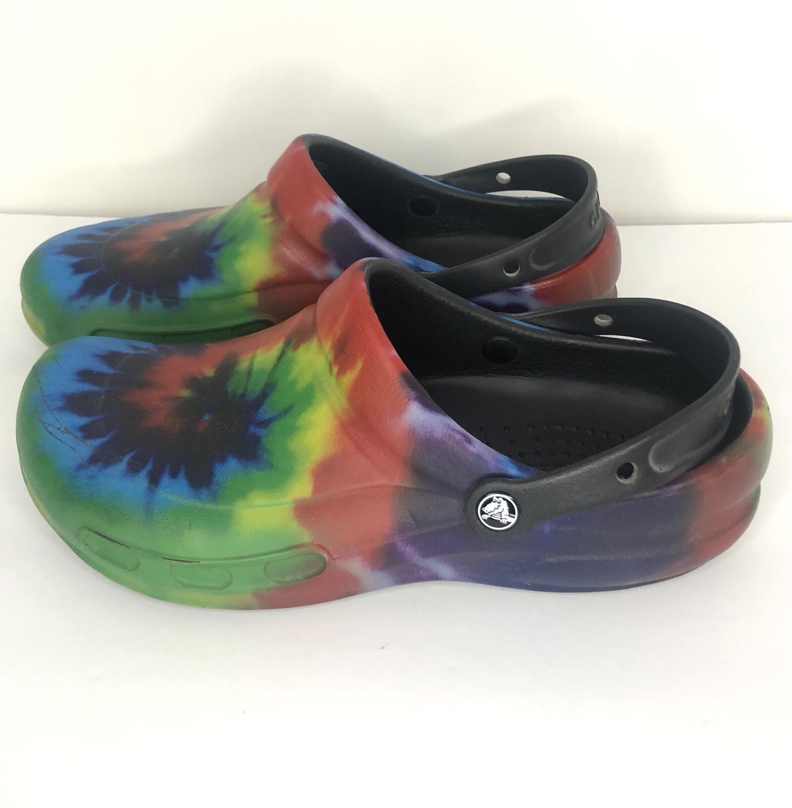 Crocs Bistro Clog Tie Dye Work Black Anti-Slip Non Slip Rainbow Mens Size  12 | eBay