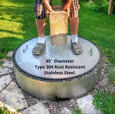 Fire Pit Cover Lid  Stainless Steel Flat - Round 40" Diameter