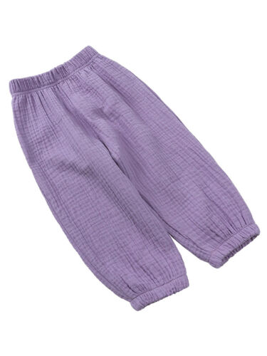 Boys Girls Cotton Linen Pants Casual Beach Bloomers Toddler Kids Loose Trousers - Picture 80 of 81