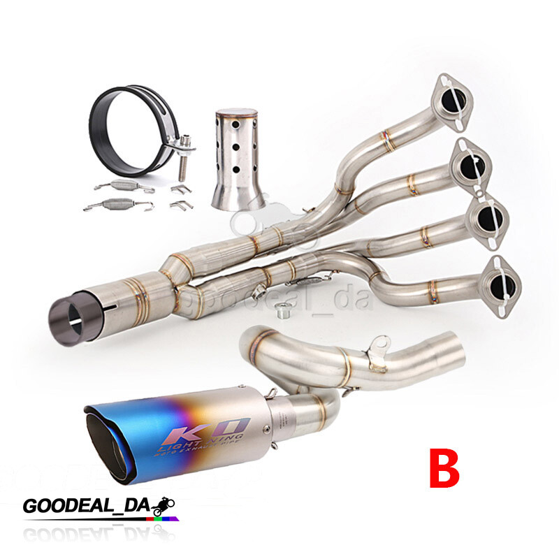 【2plan】way bookle muffler For Kawasaki Ninja ZX6R ZX636 2009-2023 Full Exhaust Header