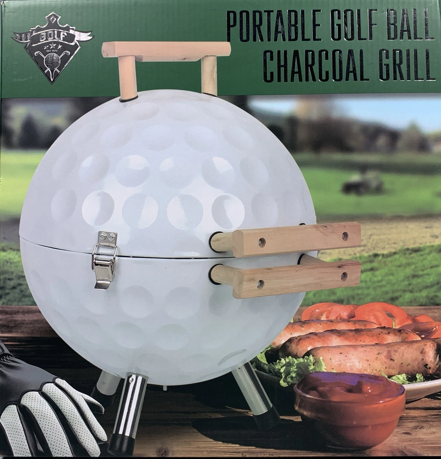 Golf Ball Portable Charcoal BBQ Grill PGA-LPGA-LIV- USGA Golf