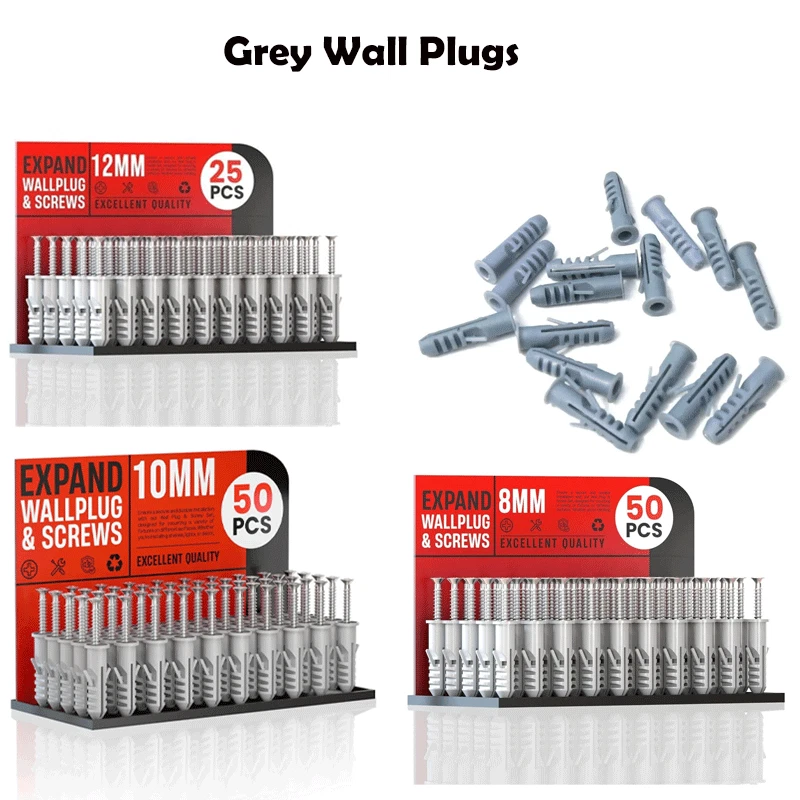 plaster board screws and wall plugs set