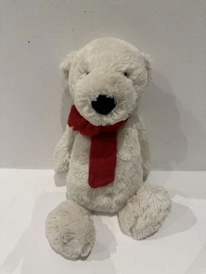 Jellycat Medium Bashful Polar Bear Wearing Scarf - Image 1 of 4