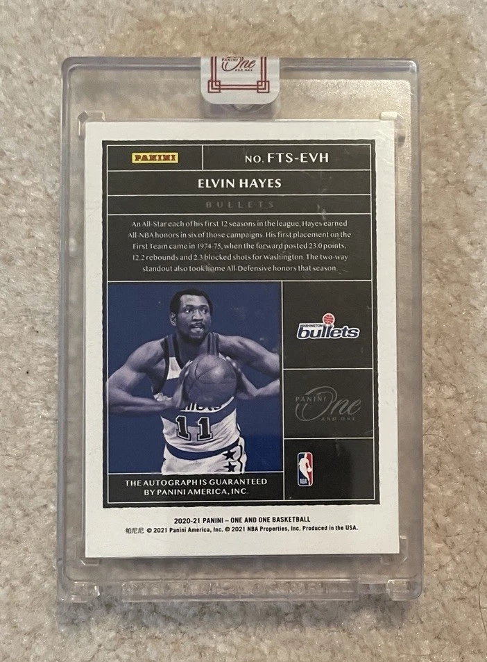 2020-21 Panini One and One Elvin Hayes #FTS-HKO First-Team Signatures /20 HOF rc - Image 2 of 2