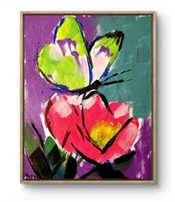 Aleph Original Art Butterflies 3 14x11 Contemporary Expressionist Painting