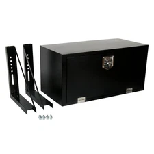 Black Steel 36"X18"X18" Underbody Truck Tool Box & 18"X18" Mounting Brackets Kit