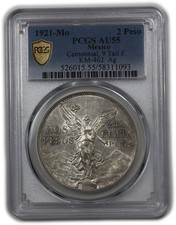 1921-Mo メキシコ 2ペソ銀貨 独立100周年 KM-462 PCGS 1921-Mo