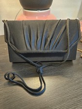 Gorgeous Hand Made Formal Black Satin Evening Bag by La Regale