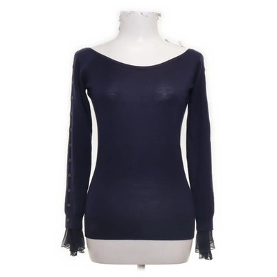 Oscar de la Renta, Strickpullover, Größe: S, S17N130, Blau, Seide/Wolle #FGo