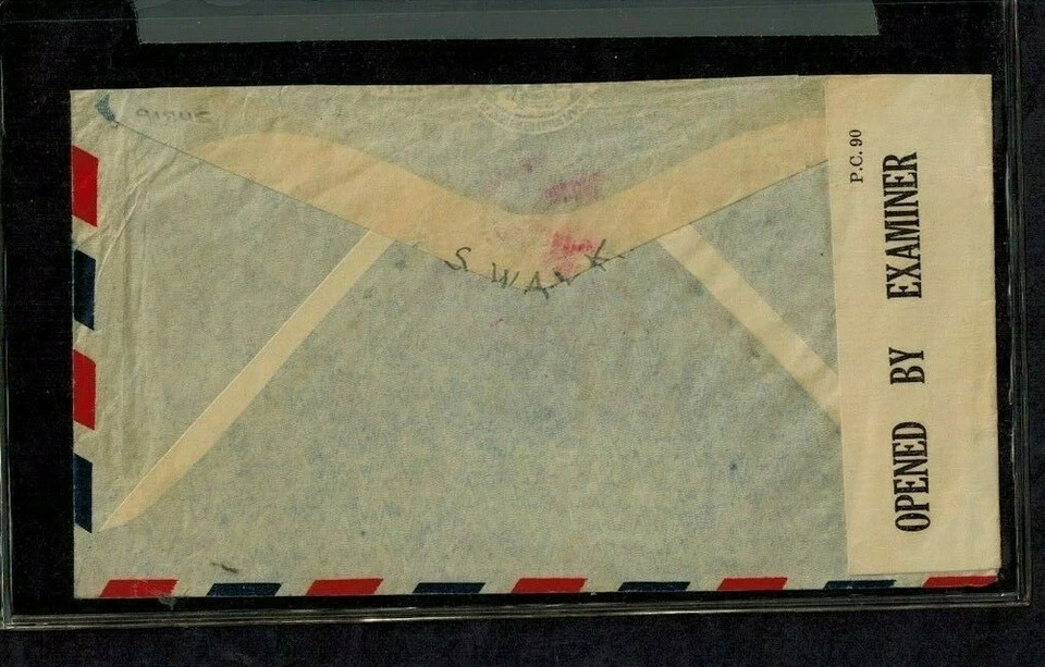 Бермудские острова Второй мировой войны пронумерованный военно-морской цензор чехол #8168 нормальный тип 6e - Изображение 2 из 2