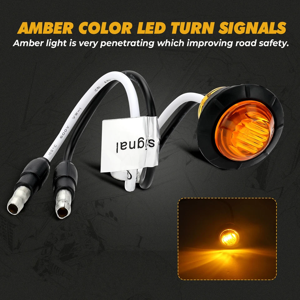 Luz de señal de giro LED UTV bocina calle legal para Polaris Ranger XP 1000 RZR 12V Foto 4 de 4