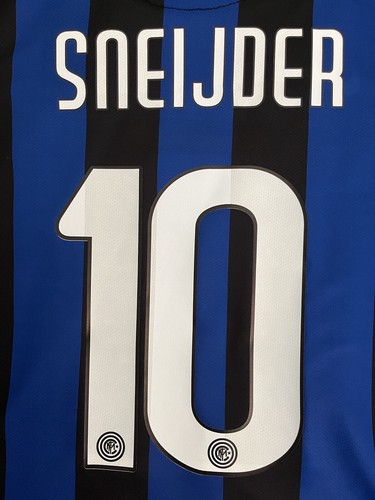 Sneijder #10 2010 Large Home Blue Retro Kit Milan L UCL Final - 第 2/8 張圖片