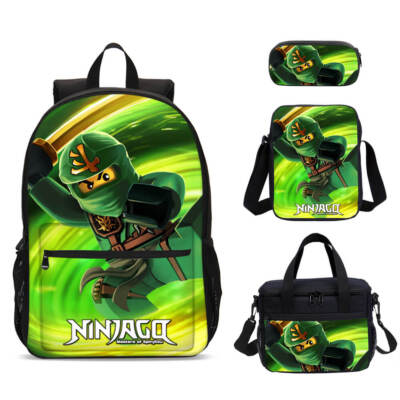 Ninjago Lloyd Comics Kids Large School Backpack Insulated Lunch Bag Pen Case Lot