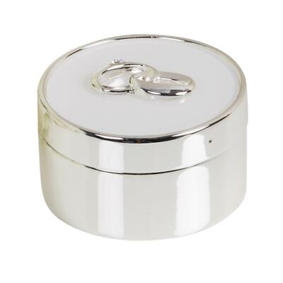 Amore Ringbox Hochzeitstag oder Verlobung versilbert & weiß Epoxid