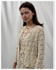 Vinatge Crochet Jacket Cropped 1970s