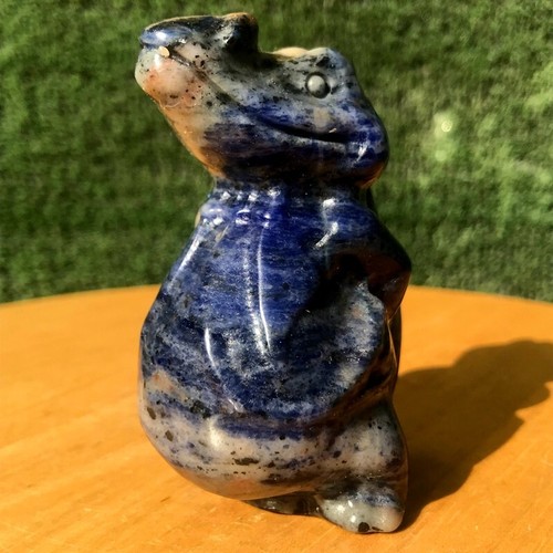 240G Natural Blue-vein stone Quartz Crystal Hand carved crocodile Healing - Picture 3 of 15