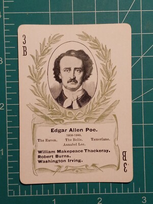RARE 1890's 1897 Edgar Allen Poe Author Playing Trading Card NON SPORTS 