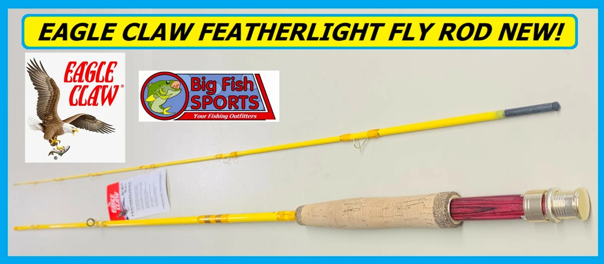 EAGLE CLAW Featherlight 3 Line Weight Fly Rod, 2 Piece (Yellow, 6'-6)  #FL300-66