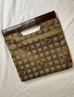 Authentic Chanel Cocomark Travel Ligne Olive Brown Nylon Tote / Clutch