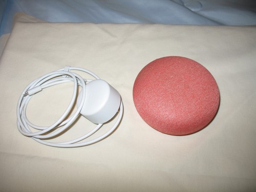 GOOGLE HOME MODEL HOA MINI SMART ASSISTANT BLUETOOTH SPEAKER CORAL W/ CORD - Picture 5 of 5