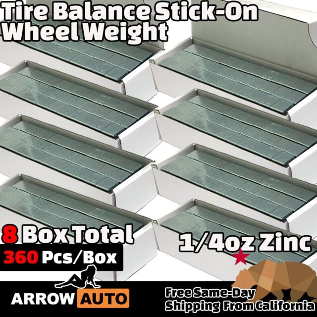 [8-BOX] 1/4oz Zinc Wheel Weight Stick-On 2880pcs Adhesive Tape Tire Balancer