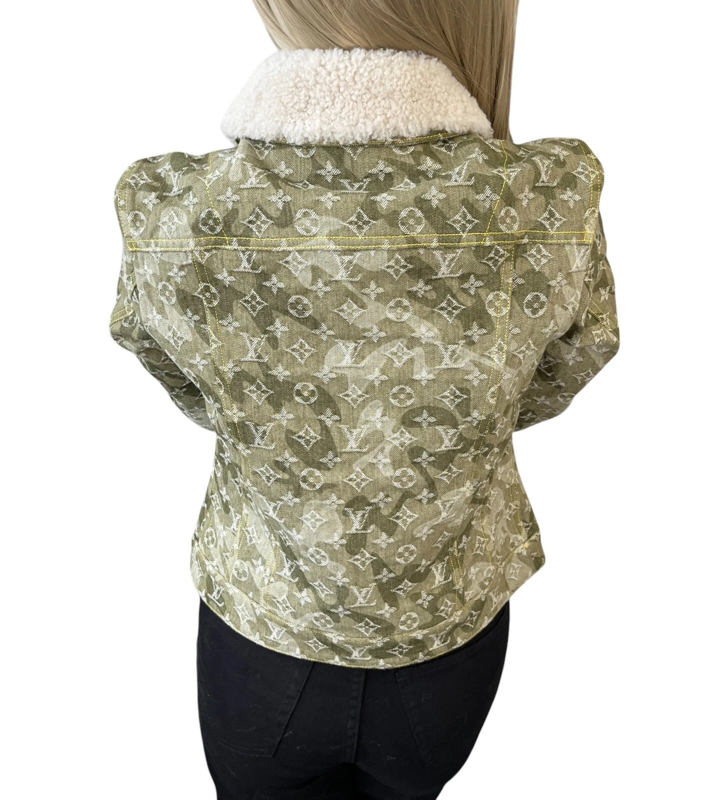LOUIS VUITTON（LV） Giacca denim LOUIS VUITTON vintage monogramma logo LV #40 cotone verde mimetico