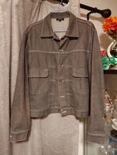 A.P.C. Denim Jacket Selvedge Charcoal Sz 3 Fits Like M Rare