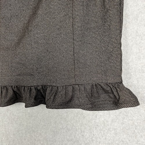 Review Skirt Womens 12 M Brown Houndstood Ruffle Office Siren Work Business - Picture 5 of 15